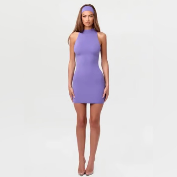 naked wardrobe Dresses & Skirts - Naked Wardrobe Mock Neck Mini Dress Sleeveless Tank Bodycon Large Lined Stretchy